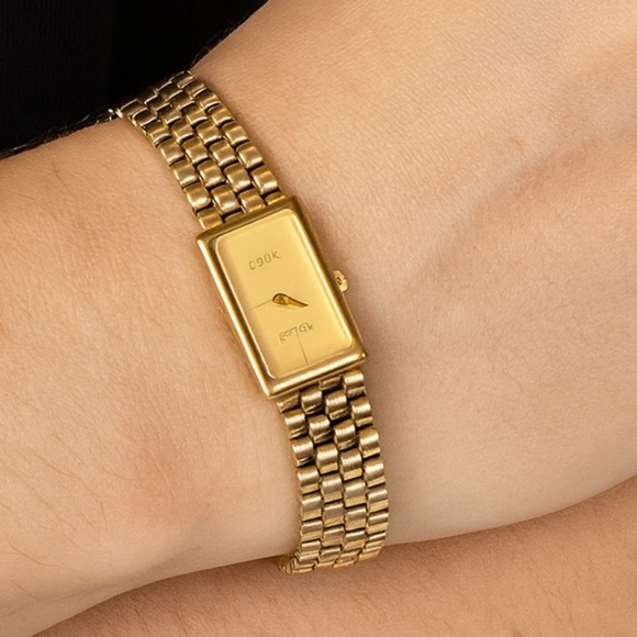 Givenchy Vintage Gold & Silver Two-Tone Quartz Watch – Rectangular Dial - Picture 1 of 7